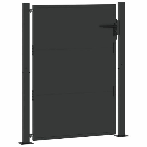 Kerti kapu Fekete 100 x 150 cm Porszórt Acél