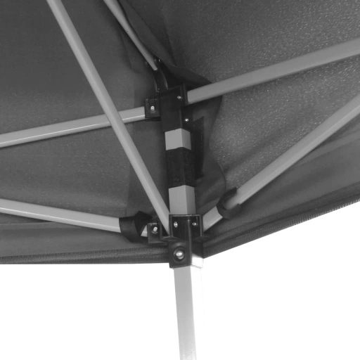 Szürke hatszögletű felugró pavilon 6 oldalfallal 3,6 x 3,1 m