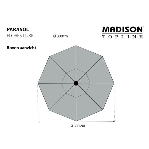 Madison Flores Luxe téglavörös kerek napernyő 300 cm
