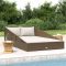 Barna polyrattan kerti ágy 110 x 200 cm