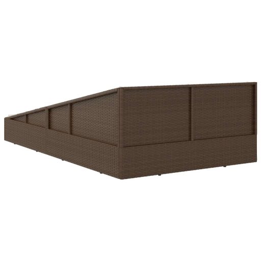 Barna polyrattan kerti ágy 110 x 200 cm
