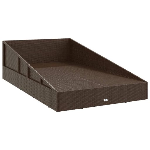 Barna polyrattan kerti ágy 110 x 200 cm