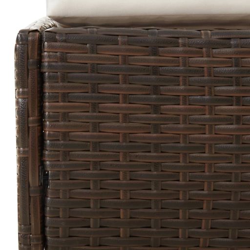 Barna polyrattan kerti ágy 110 x 200 cm