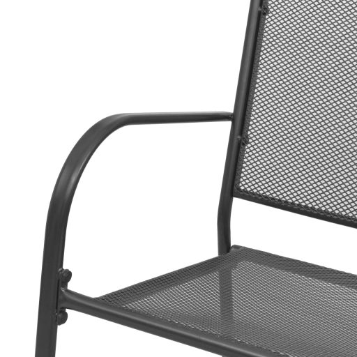 Antracitszürke rácsos acél kerti pad 108 cm