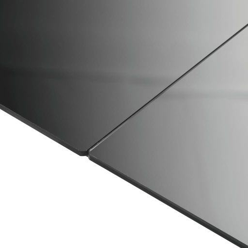 Fekete alumínium és üveg kerti asztal 150 x 90 x 74 cm