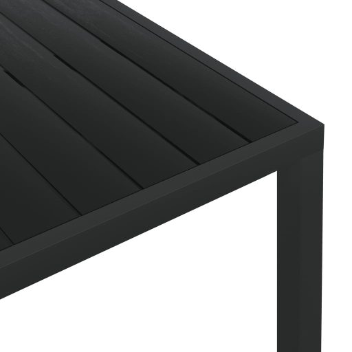 Fekete alumínium és WPC kerti asztal 185 x 90 x 74 cm