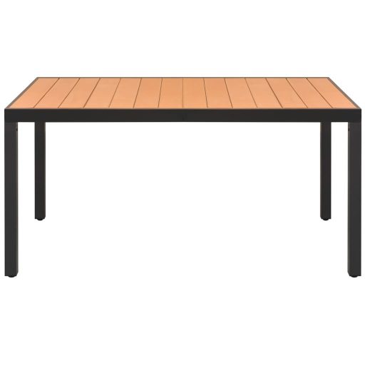 Barna alumínium és WPC kerti asztal 150 x 90 x 74 cm
