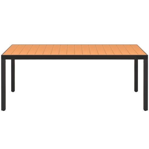 Barna alumínium és WPC kerti asztal 185 x 90 x 74 cm