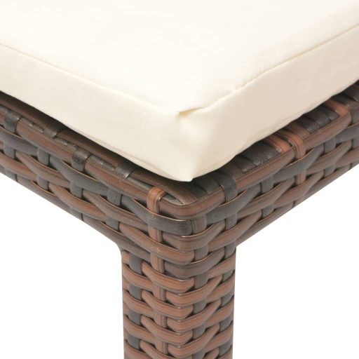 Barna polyrattan napozóágy párnával