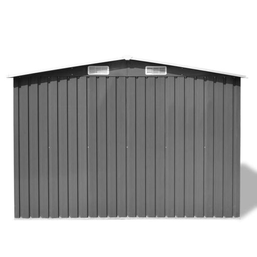 Szürke fém kerti fészer 257 x 205 x 178 cm