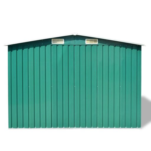Zöld fém kerti fészer 257 x 205 x 178 cm