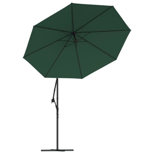 Zöld függőernyő LED-del, fém rúddal 300 cm