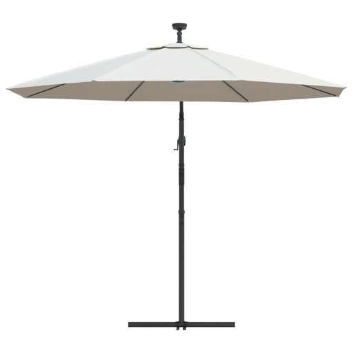 Függő, homokszínű ernyő LED-del, fém rúddal 300 cm