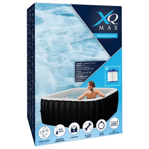 XQ Max fekete és fehér felfújható pezsgőfürdő 145 x 145 x 65 cm