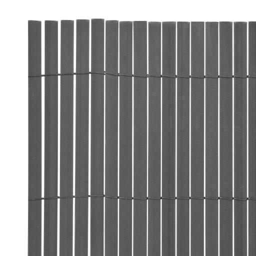 Szürke kétoldalas PVC kerti kerítés 150 x 500 cm