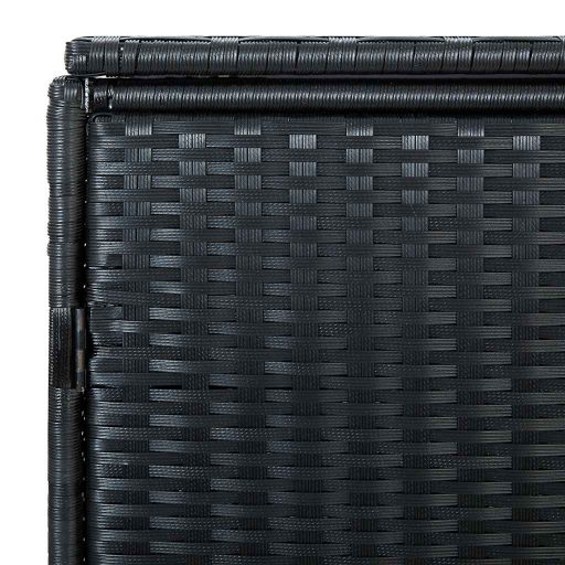 Fekete rattan dupla tároló gurulós kukához 148 x 80 x 111 cm