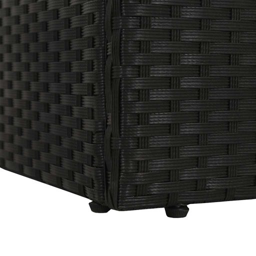 Fekete polyrattan kerti ágy 195 x 60 cm