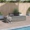 Szürke polyrattan kerti ágy 195 x 60 cm