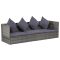 Szürke polyrattan kerti ágy 200 x 60 cm