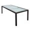 Barna polyrattan és üveg kerti asztal 190 x 90 x 75 cm