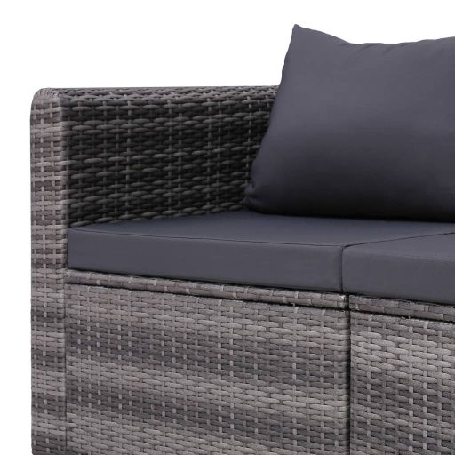 2 db szürke polyrattan kerti sarokkanapé