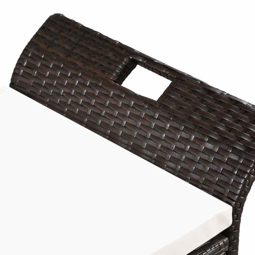 Barna polyrattan tárolópad párnával 138 cm