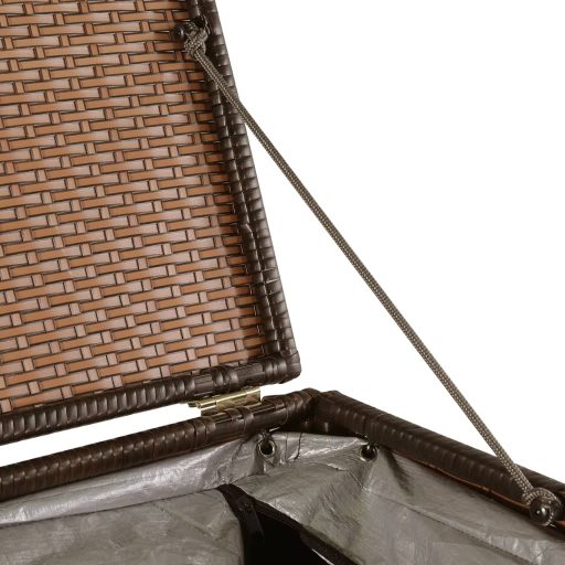 Barna polyrattan kerti tárolóláda 150 x 100 x 100 cm