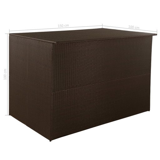 Barna polyrattan kerti tárolóláda 150 x 100 x 100 cm