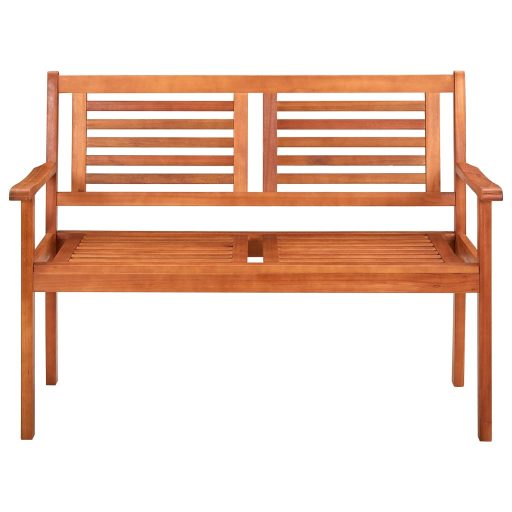Kétszemélyes tömör eukaliptuszfa kerti pad 120 cm