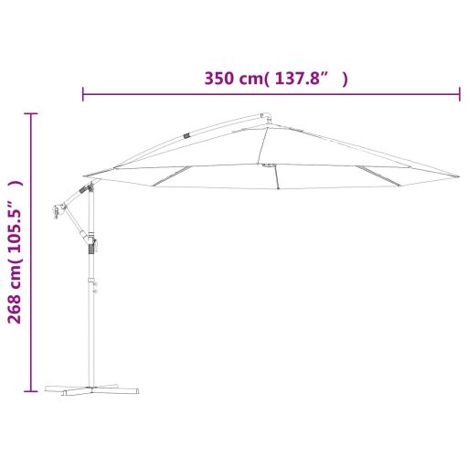 Tópszínű konzolos kerti napernyő alumínium rúddal 350 cm