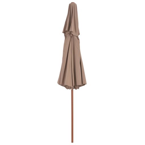 Tópszínű kétszintes napernyő fa rúddal 270 cm