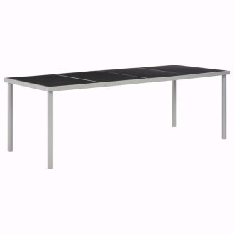 Fekete acél kerti asztal 220 x 90 x 74,5 cm