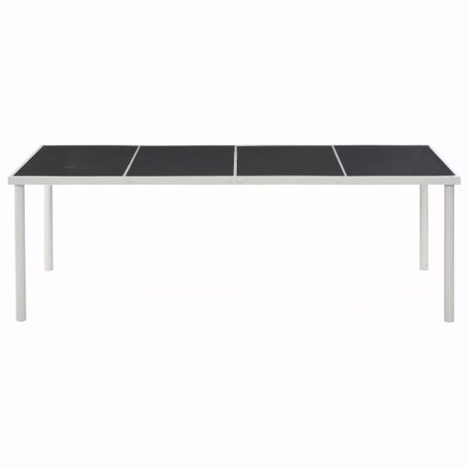 Fekete acél kerti asztal 220 x 90 x 74,5 cm