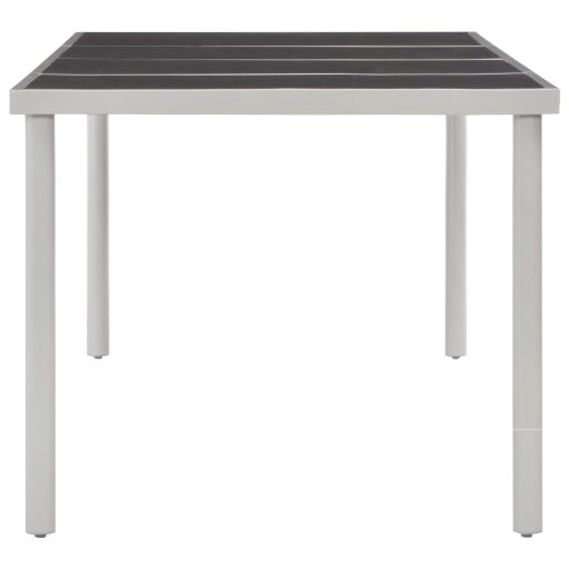 Fekete acél kerti asztal 220 x 90 x 74,5 cm