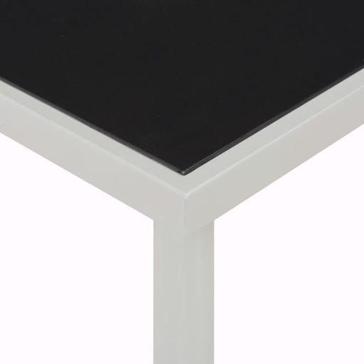 Fekete acél kerti asztal 220 x 90 x 74,5 cm