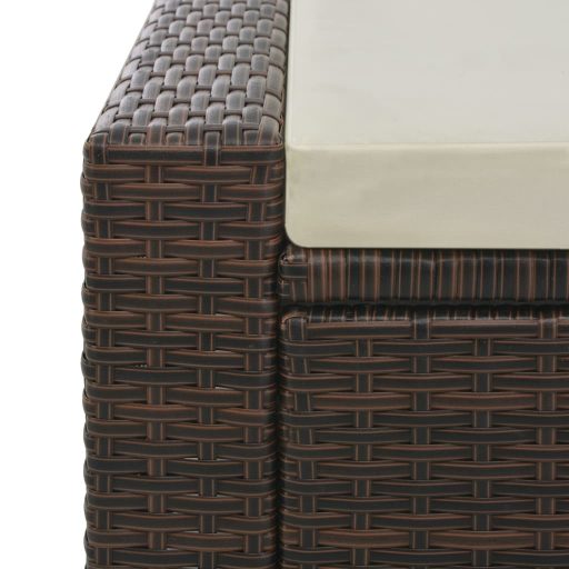 Barna kétszemélyes polyrattan napozóágy