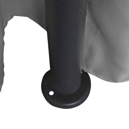 Kerek antracitszürke pavilon függönyökkel 3,5 x 2,7 m