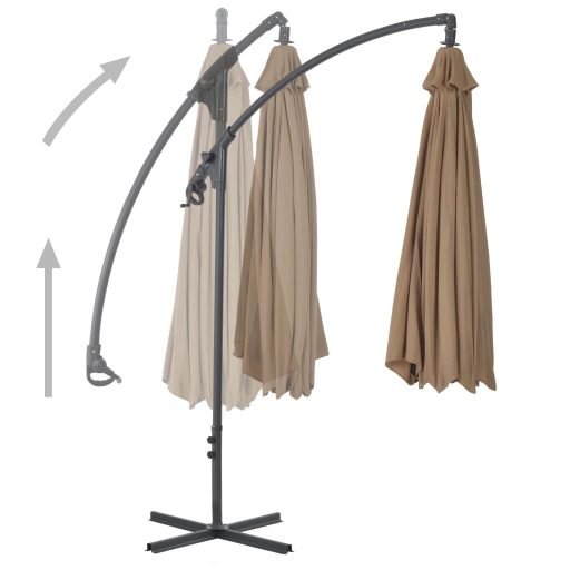 Tópszínű konzolos kerti napernyő acélrúddal 300 cm