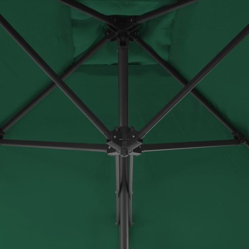 Zöld kültéri napernyő acélrúddal 300 cm
