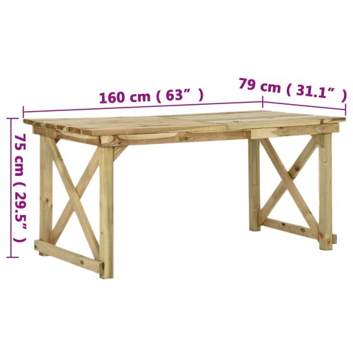 Fa kerti asztal 160 x 79 x 75 cm