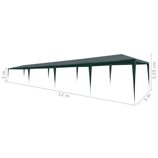 Zöld PE rendezvénysátor 3 x 12 m