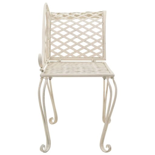 Fehér antik fém kerti pad 128 cm