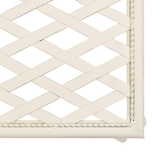 Fehér antik fém kerti pad 128 cm