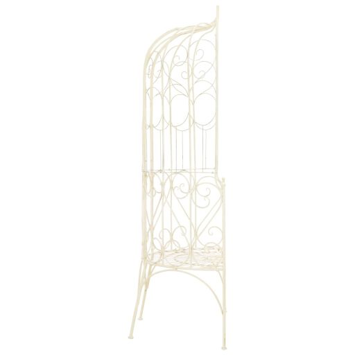 Fehér antik vas kerti pad 95 cm
