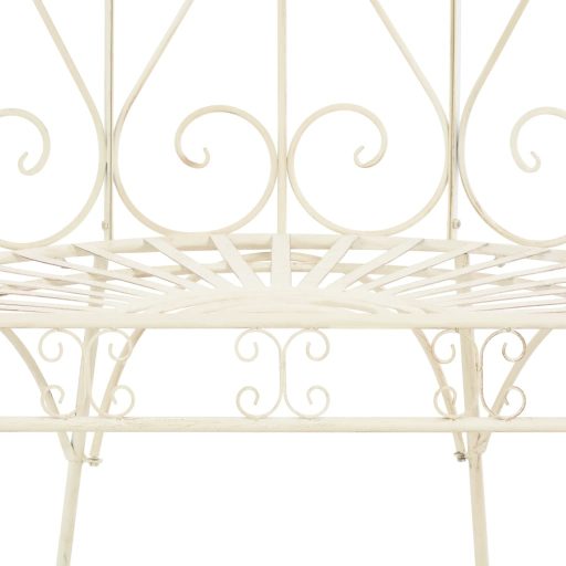 Fehér antik vas kerti pad 95 cm