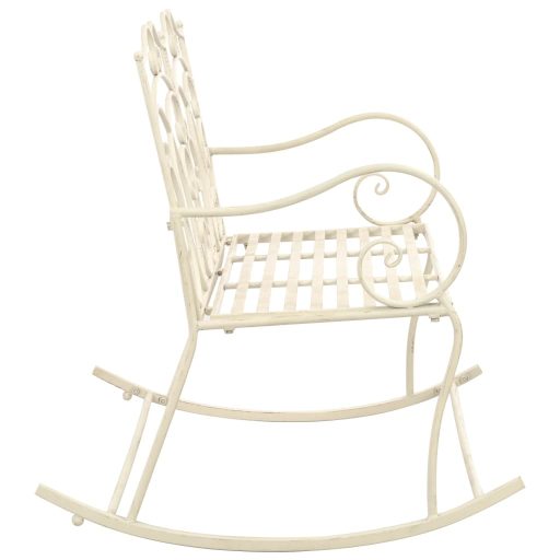 Fehér antik vas kerti pad 104 cm