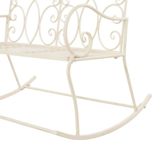 Fehér antik vas kerti pad 104 cm