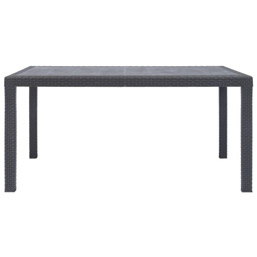 Barna rattan hatású műanyag kerti asztal 150 x 90 x 72 cm
