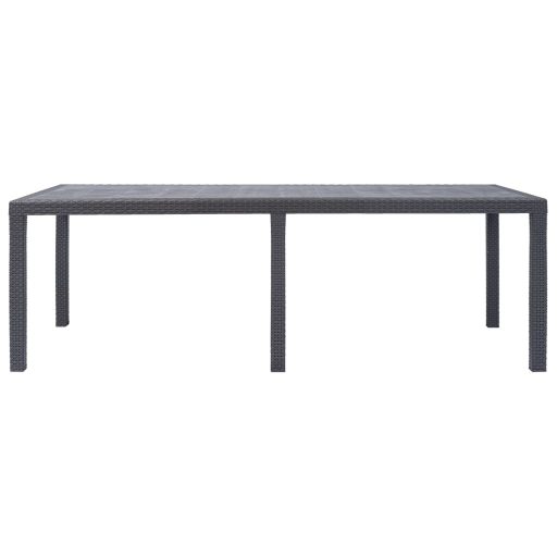 Barna rattan küllemű műanyag kerti asztal 220 x 90 x 72 cm
