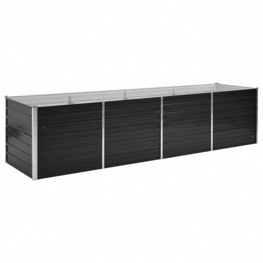 Antracitszürke horganyzott acél kerti magaságyás 320x80x77 cm